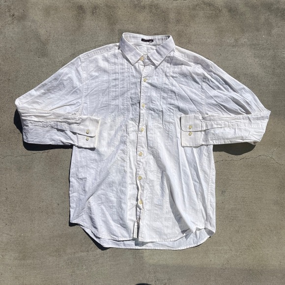 Tommy Bahama Other - Tommy Bahama Off White color Button‎ up shirt Pintux XL Cotton Silk Read desc.